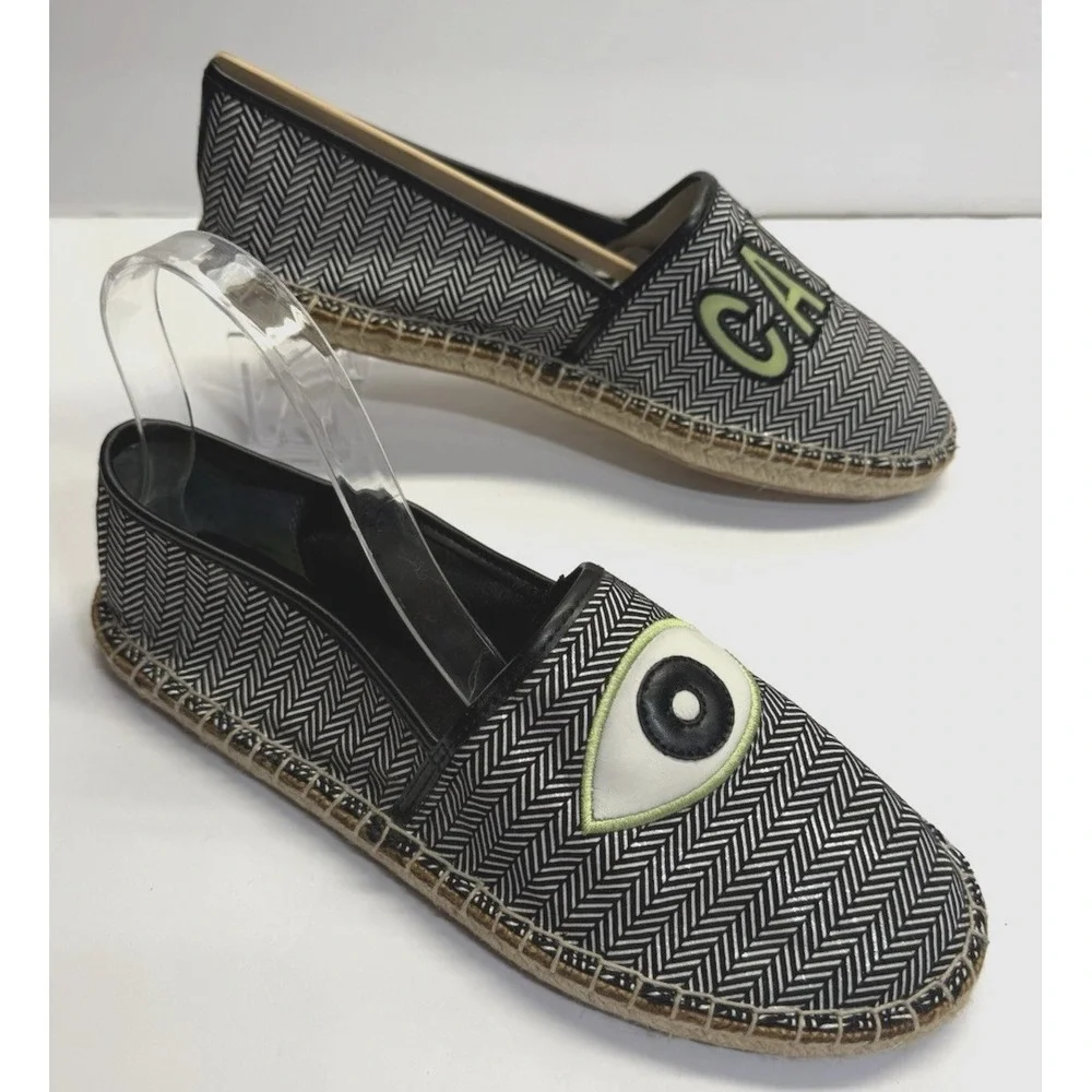 Circus By Sam Edelman Women's Black Canvas Espadrilles Flats Size 9.5M